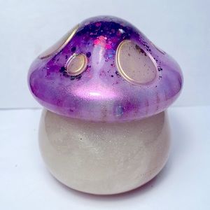 Handmade Acrylic Purple and Golden Mushroom Gift Box